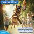 Dog Outdoor Bungee Hanging Toy, Blue Interactive Tree Tug Toy Rope w/Metal Spring Kit & 2 Rope Toys, Heavy-Duty Exercise Equipment for Medium & Large Dogs, Tether Tug of War Dog Toys
