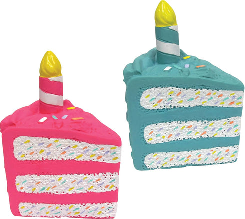 FOUFIT 87284 Birthday Cake Chew Toy for Dogs, 6", Blue