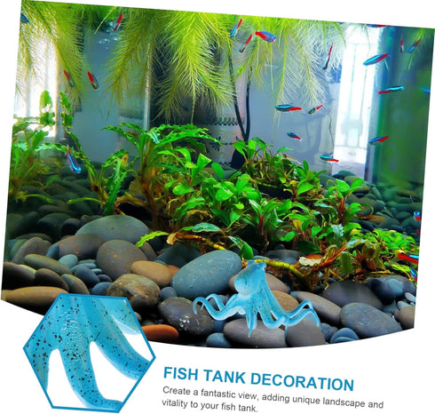 Fish Tank Landscaping Octopus - Glowing Aquarium Decorations for Ocean Office