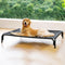 Elevated Dog Bed Raised Outdoor Cot for Large Dogs, Washable Breathable Mesh, Anti-Slip Feet, Indoor Pet Bed, Black,