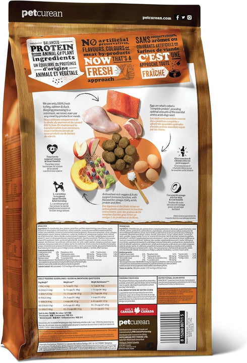 Now Fresh Dry Dog Food for Seniors, Turkey, Salmon & Duck Recipe, 12 lb - Grain Free, Real Meat & Fish