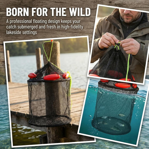 1516 inch ZENFUN Extra Large Floating Fish Basket for Live Caught Fish, Foldable Lobsters Basket for Fishing Live Well