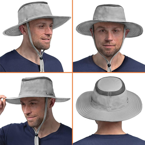SUN CUBE Wide Brim UV Sun Hat for Men Women, Safari Hiking Boonie Hat, Sun Protection