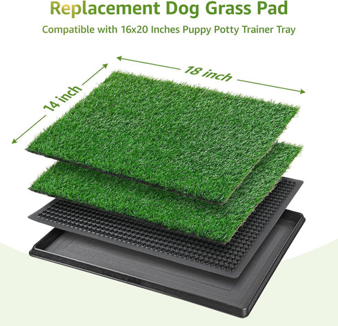 Potty(14*18 inch) LOOBANI Dog Grass Pee Pads, Artificial Dog Grass Pads for Potty Tray, Fake Grass for Dogs to Pee On
