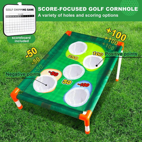 TOY Life Golf Cornhole Game, Golf Corn Hole Set Chipping Golf Game for Adults Kids Backyard Golf Game Golf Yard Corn