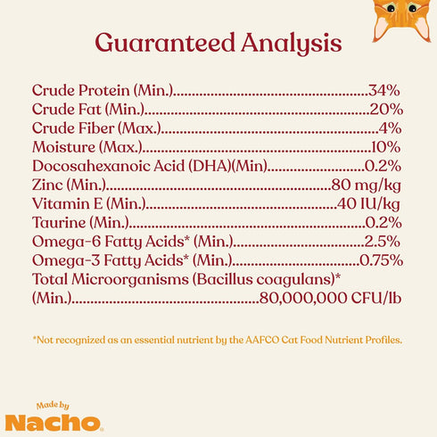 Made by Nacho Premium Dry Kibble Infused with Bone Broth, 2lb Bag Cat Food (Cage-Free Chicken and Chicken Liver)