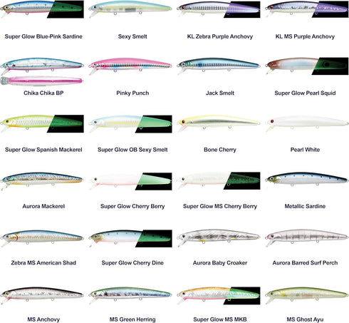 LUCKY CRAFT FlashMinnow 110 Saltwater Fishing Lures, 1-2 ft Slow Suspending Jerkbait for Halibut and Bass