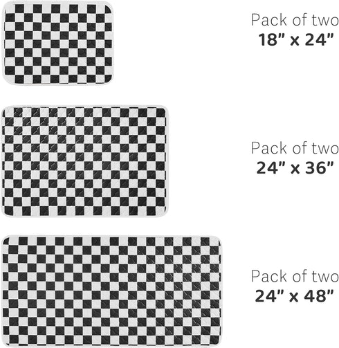 2 Pack Black Checkered Washable Pee Pads for Dogs, Checkered Reusable Dog Pee Pads, for Puppy Playpen, Crate, Whelping