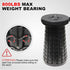 18" 800lbs ALEVMOOM Collapsible Stool, Max Weight, Heavy Duty Portable Retractable Folding Telescoping Foldable Camping