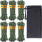 Hikeman 6 Pack Lightweight 4mm Outdoor Guy Lines Tent Cords with Aluminum Adjuster Tensioner Pouch for Camping, Hiking,