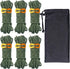 Hikeman 6 Pack Lightweight 4mm Outdoor Guy Lines Tent Cords with Aluminum Adjuster Tensioner Pouch for Camping, Hiking,