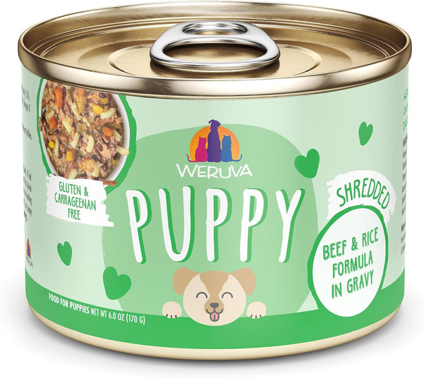 Weruva Puppy, Beef and Rice Formula in Gravy, 6oz Can, Pack of