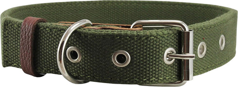 Cotton Web Dog Collar - 1" Wide, Fits 15"-19" Neck, Boxer, Retriever