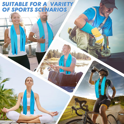 20 Pack (47"x12") CSITE Cooling Towels for Neck and Face, Ice Towel for Hot Weather, Soft Breathable Chilly Gym Towels