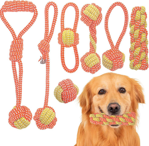 7 Pack Puppy Rope Toys, Dog Tug Rope for Small Dogs, Teething Rope for Teeth Cleaning and Chewing