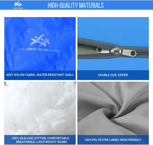 Warm Weather Sleeping Bag - Portable Waterproof Lightweight for Kids, Teens, Adults Camping
