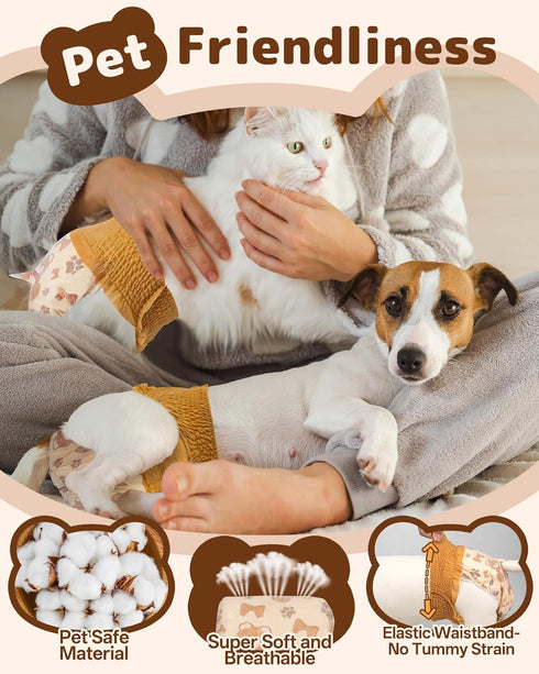 Female-40PCS, 360 Dono Dog Diapers Disposable Pull it Up Diapers for Dogs Female with Stretchy Waist, Diapers