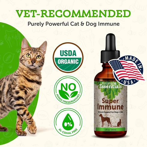 Animal Essentials Super Immune Support for Dogs & Cats, 1 fl oz - Promotes Healthy Immune System