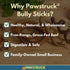 Pawstruck All-Natural 6" Bully Stick Springs for Dogs, 3 Pack - Rawhide-Free, 100% Beef Chew Bones