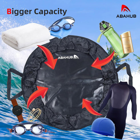 2-in-1 Swimming, Abahub Waterproof Wetsuit Changing Mat & Dry Bag - Sand-Free Beach Change Mat for Surfing, Diving
