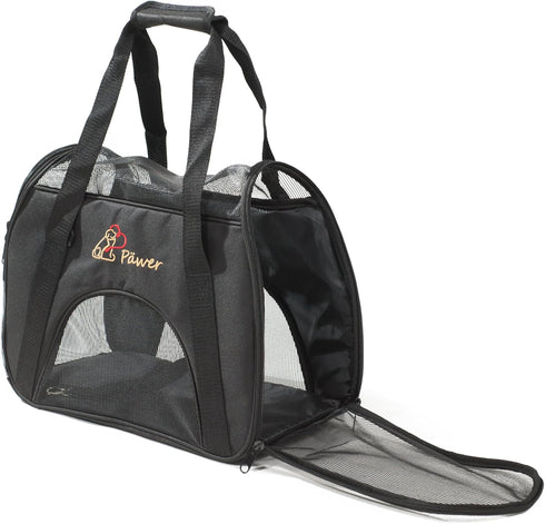 Soft-Sided Pet Carrier for Cats and Small Dogs - Black Medium Size, Washable 600D Oxford Cloth, Airline Approved Travel