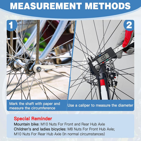 Zacro 18pcs Bike Wheel Axle Nut and Bicycle Hub Safety Washer Kit for Mountain Road Commute Bikes