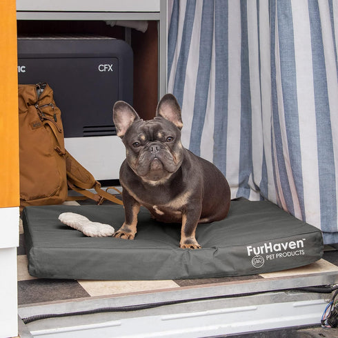 Furhaven Water-Resistant Cooling Gel Dog Bed for Medium/Small Dogs, Removable Washable Cover, Indoor/Outdoor Oxford
