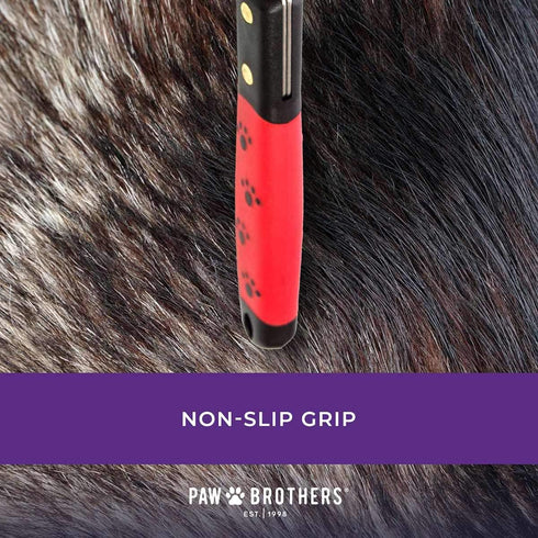 RYAN'S PET SUPPLIES Paw Brothers 32 Blade Extra Fine Double Wide Dematting Undercoat Rake for Dogs and Cats