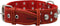 Red Real 1.5" Wide Thick Leather Studded Dog Collar, Fits 17"-21.5" Neck, Large Breeds