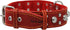 Red Real 1.5" Wide Thick Leather Studded Dog Collar, Fits 17"-21.5" Neck, Large Breeds