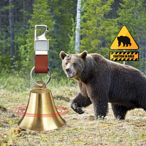Pacify 3/6 Pack Loud Bear Bell with Whistle Set for Hikers, 2 Inch 3 in 1 Hiking Gear with Emergency Whistle and