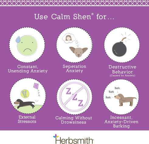 Herbsmith Calm Shen Herbal Blend for Dogs & Cats, Natural Anxiety Remedy, 75g Powder
