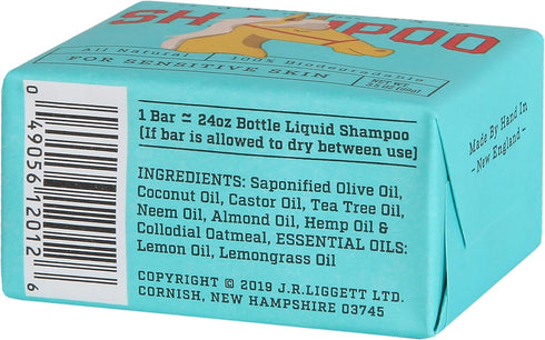 100% 3.5 oz J.R.LIGGETT'S Natural Horse Shampoo Bar - Non-GMO, Detergent-Free Formula Gently Deep Cleans and Supports