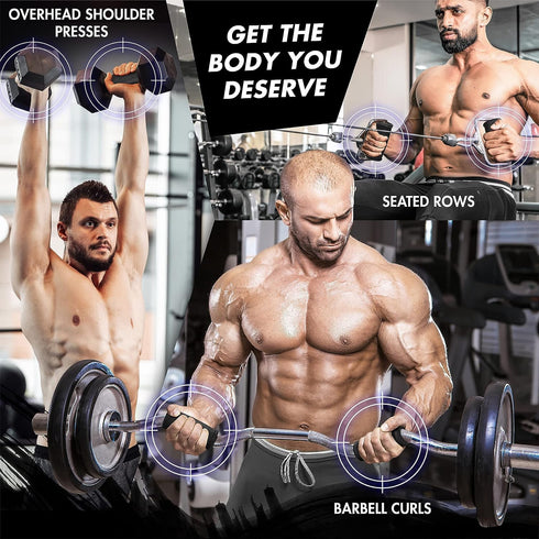 Yes4All Thick Dumbbell Handles Grips for Weightlifting, Firm Rubber Barbell Grips