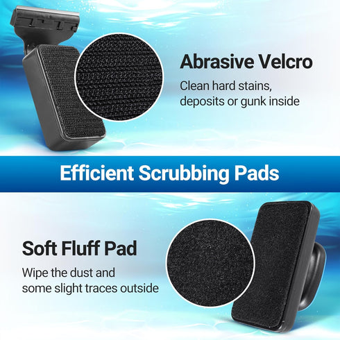 1/4" Yaubay Aquarium Magnet Glass Cleaner, Magnetic Fish Tank Cleaner with Algae Scraper, Double Sided Cleaning