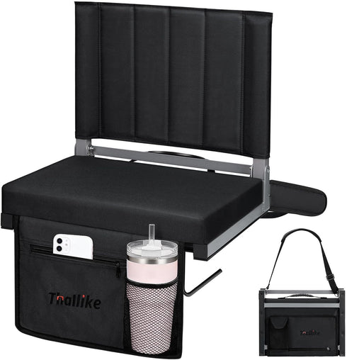 Thallike Stadium Seat for Bleachers with Back Support, Foldable Bleacher Seat Padded Stadium