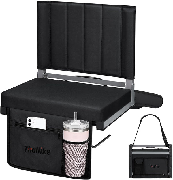 Thallike Stadium Seat for Bleachers with Back Support, Foldable Bleacher Seat Padded Stadium
