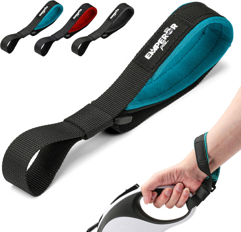 Retractable Dog Leash Add-On Accessory | Hand and Wrist Strap for Comfort and Better Control | Classic Blue