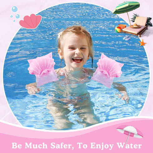 HeySplash Inflatable Armbands for Kids (Aged 3-6), Pool Floatie Sleeves, Water Wings for Swimming Armlets