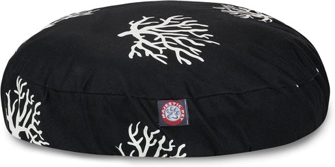 Black Coral Small Round Indoor Outdoor Pet Dog Bed, Removable Washable Cover by Majestic Pet Products