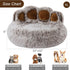 Jiupety Upgraded Soothing Paw Dog Bed - Cozy Comfy Donut Bed with Bear Paws, Gray XL 32”X32”X10”