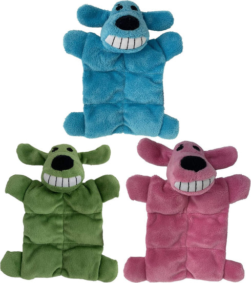 Multipet Loofa Squeaker Mat 6" Dog Toy, 3 Pack