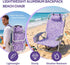 Pinikuyiro Backpack 220LBS Beach Chairs for Adults, Compact Portable Lay Flat Folding Beach Chair with Straps and Large