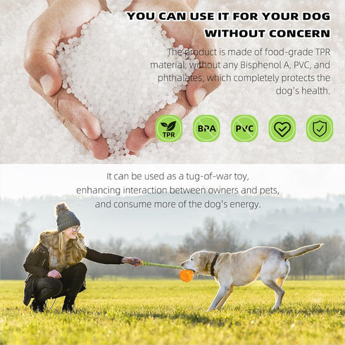 iFur Interactive Tug of War Dog Toy, Pumpkin Fetch Toy, Tough Chew Toys for Small Medium Large Dogs, Indoor/Outdoor