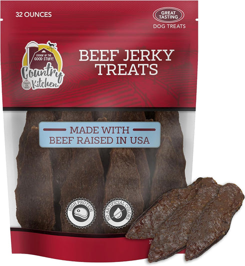 Country Kitchen Beef Jerky Tender Dog Treats, Made with Real Beef, High