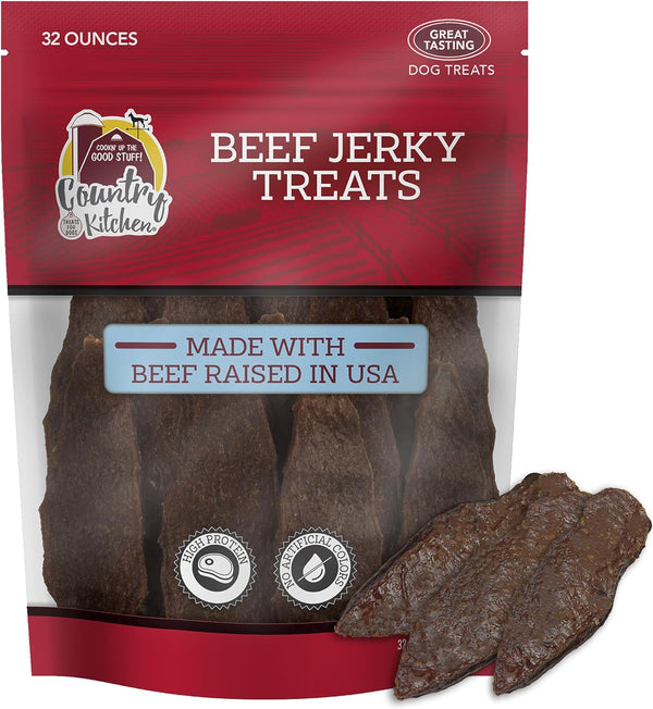 Country Kitchen Beef Jerky Tender Dog Treats, Made with Real Beef, High