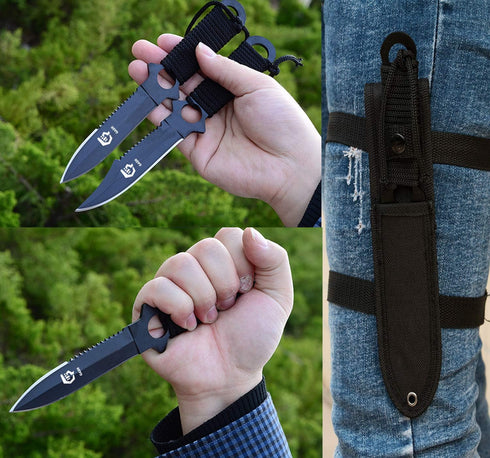 GASHER Lightweight Scuba Diving Knife with Sheath & Leg Straps, Razor Sharp Diving Equipment for Water Sports