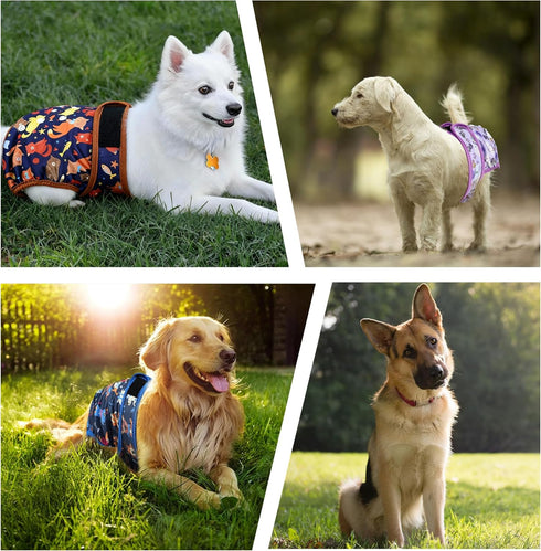 5 Pack Washable Female Dog Diapers,Reusable Diaper for Doggie,Highly Absorbent Dog Diaper,Adjustable Leakproof Puppy
