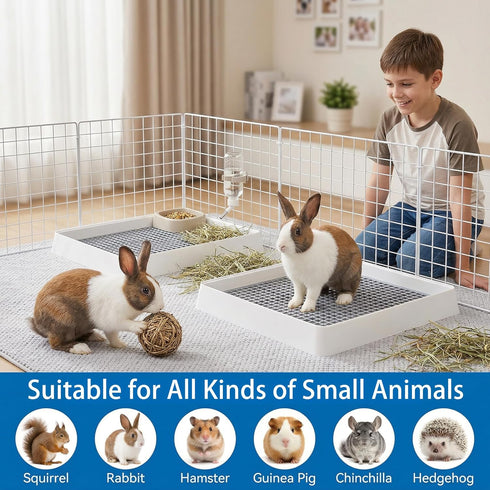 2 Pack Chinchillas WUWEOT Large Rabbit Litter Box, Shallow Bunny Restroom Litter Tray, Small Animals Litter Pan Toilet