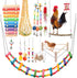 14PCS Chicken Toys for Coop Accessories - Longer Chain Chicken Swing, Chicken